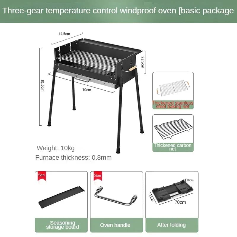 Barbecue domestique, four à charbon de bois sans fumée pour l'extérieur, outils de barbecue portable