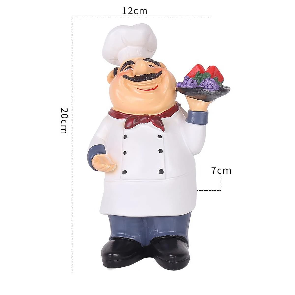 Statue de chef de boulangerie rustique en résine, décor de magasin de gâteaux de ferme pour comptoir