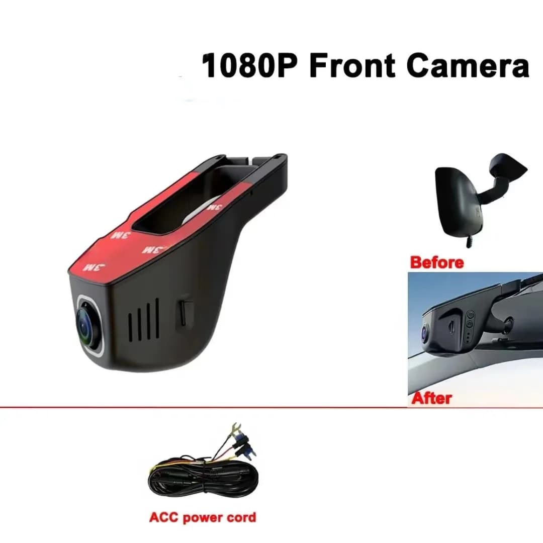 Caméra de tableau de bord DVR pour voiture, 2 caméras cachées de type U, WiFi 4K 2160P, HD 1080P 24H