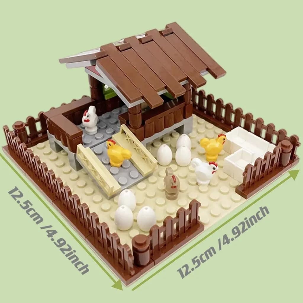 MOC poulailler Henhouse blocs de construction pour enfants ville ferme animaux briques jouets pour e