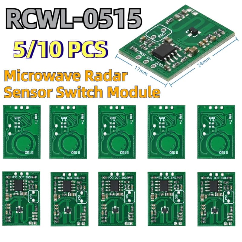 5/10PCS RCWL-0515 12-15m Longue Distance 2.7G RCWL 0515 micro-ondes Détection Tech Convient pour Gar