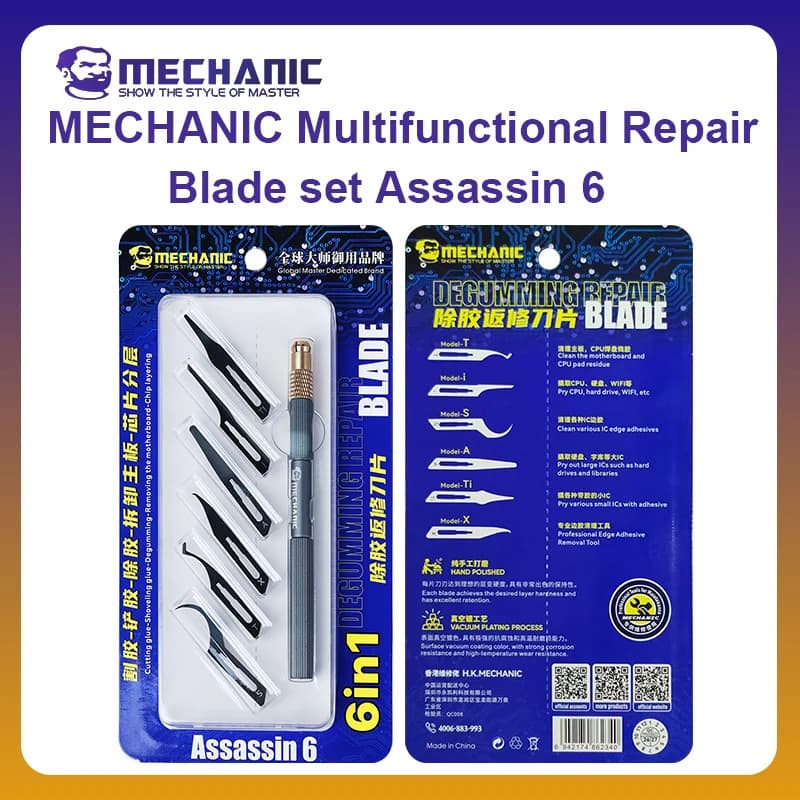 Lame de réparation multifonctionnelle officielle MECHANIC (set) Assassin 6 6-en-1 en acier poli à la