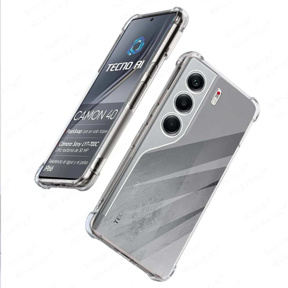 Coque souple antichoc transparente pour téléphone Tecno Camon 40 Camon40 Pro Camon40Pro 40Pro 4G 5G,