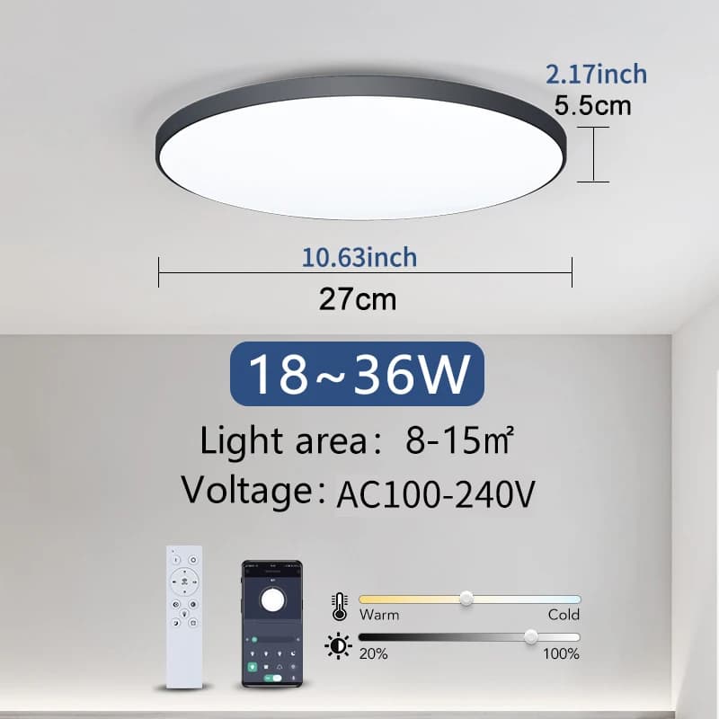 MARPOU plafonnier intelligent lampe à LED pour chambre grandes plafonniers lumières LED avec télécom