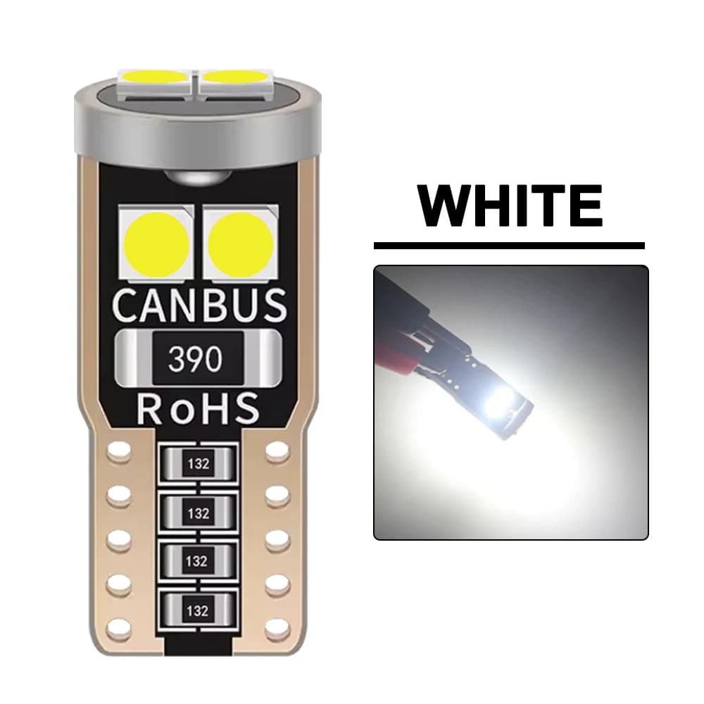 Ampoule LED blanche T10 W5W, 2/4/6/8/10/20 pièces, éclairage de plaque de planificateur de coffre 12
