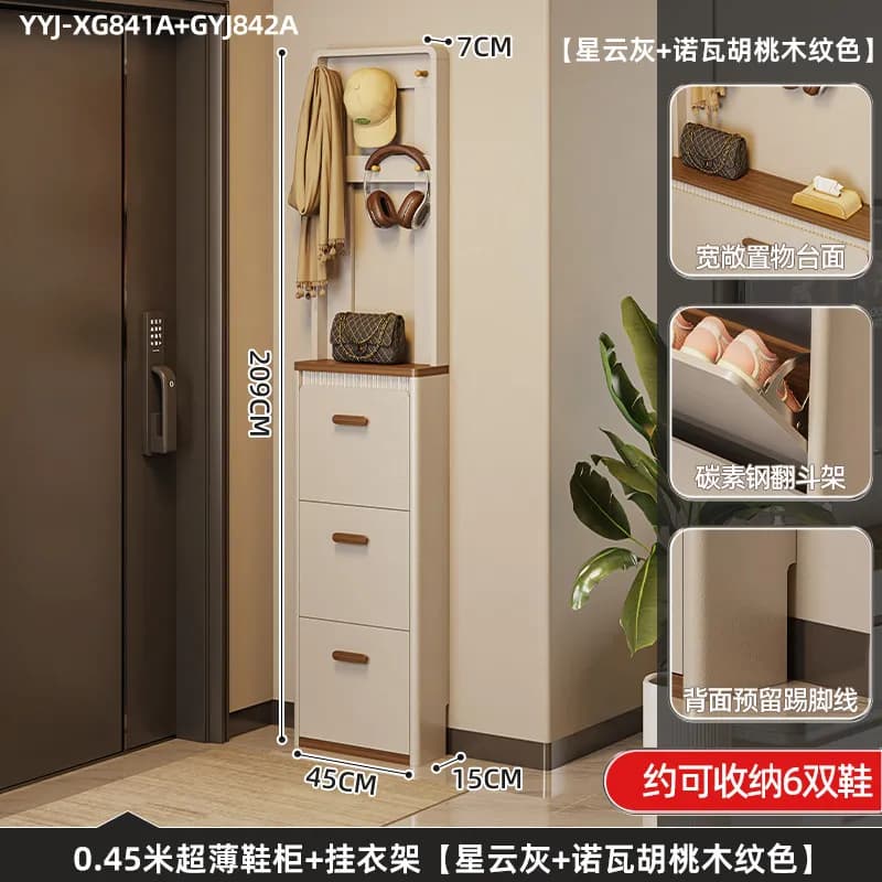 Meuble à chaussures avec portes, étagères de présentation, armoire d'entrée, tiroirs économiques, me