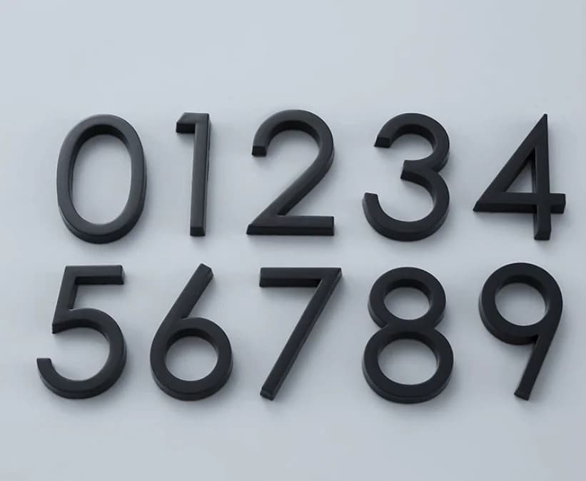 Plaque de numéro de porte personnalisée moderne pour maison, appartement, armoire, table, boîte aux