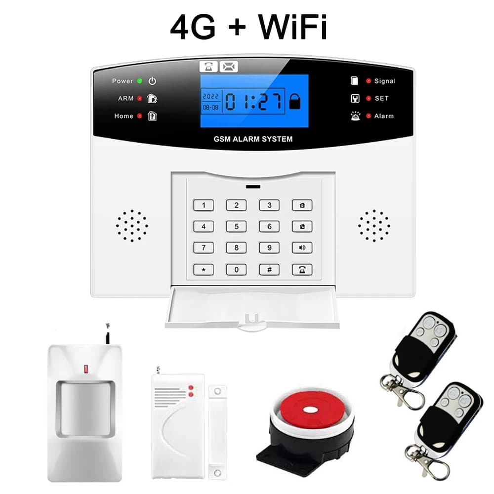Système d'alarme de sécurité domestique sans fil, wi-fi, gsm, écran LCD intelligent, anti-cambriolag