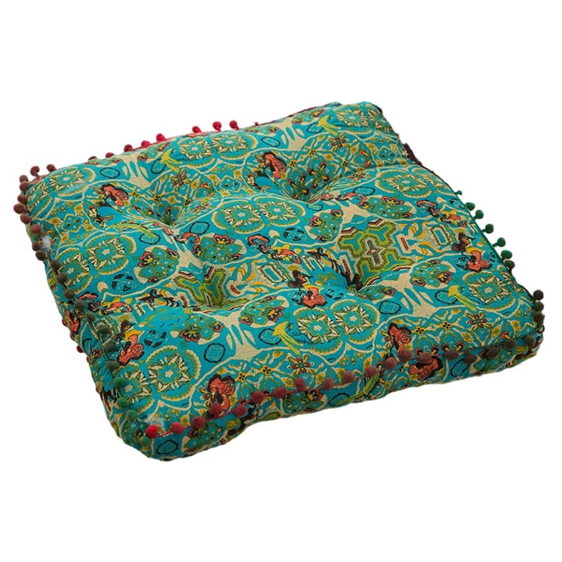 Boho Velvet Round Pouf Square Seat Cushion, Bay Window hypothécaire ami, Meditation Futon, Floor Sea