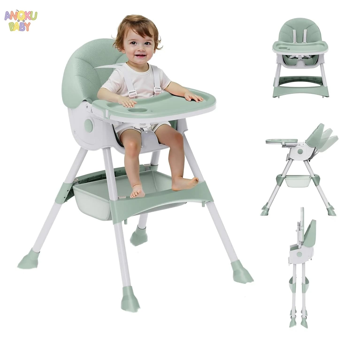 Chaise haute 3 en 1 pour bébé, hauteur réglable et inclinable, chaise de salle à manger pour bébé po