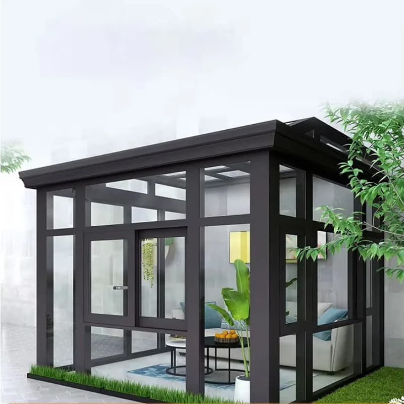 Design moderne autoportant en aluminium verre trempé conservatoire préfabriqué hiver jardin salles d