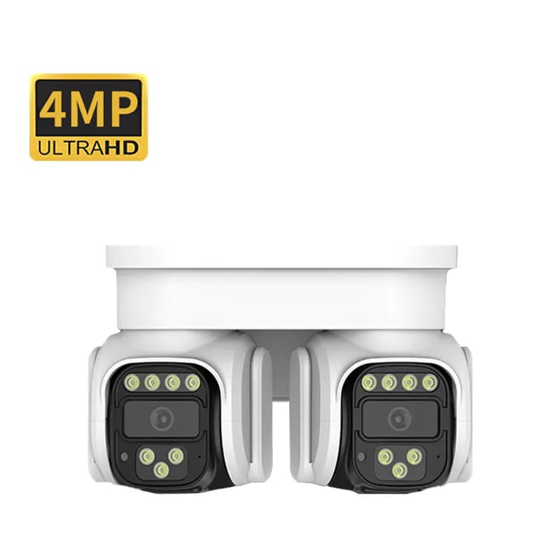 Caméra dôme IP PTZ 4G/WiFi iCam365 APP 4MP à double objectif, détection humanoïde IA couleur, survei