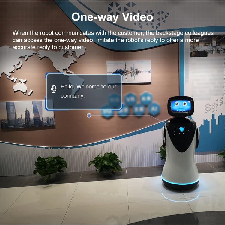 Robot de réception commercial interactif intelligent IA personnalisé avec salutation dansante pour l