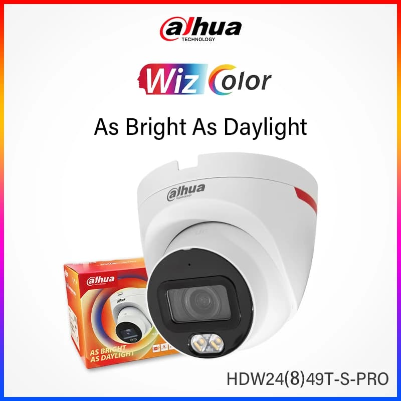 Dahua 4MP 8MP couleur Pro caméra WizColor double lumière chaude Protection intelligente détection HD