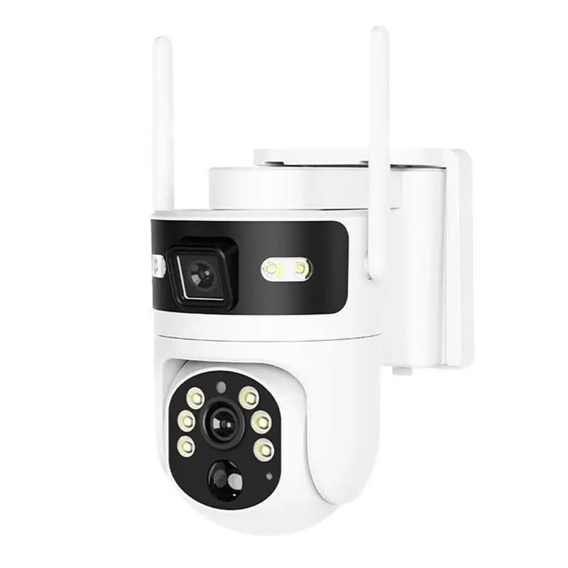 ABUO-4MP caméra extérieure à énergie solaire 4G double objectif double écran PTZ caméra de sécurité