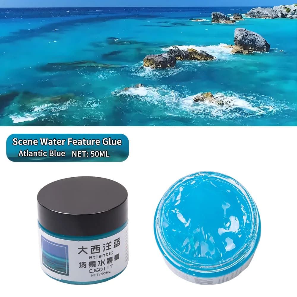 Pâte de paysage aquatique pour bricolage, rivières, océan, piquets, crème à effet d'eau simulée stat