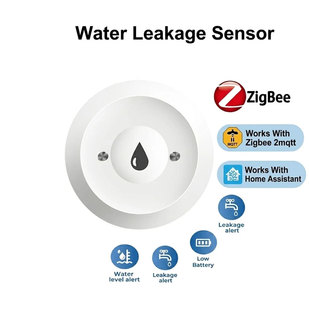 Détecteur de fuite d'eau Zigbee, capteur d'inondation, surveillance à distance via application pour