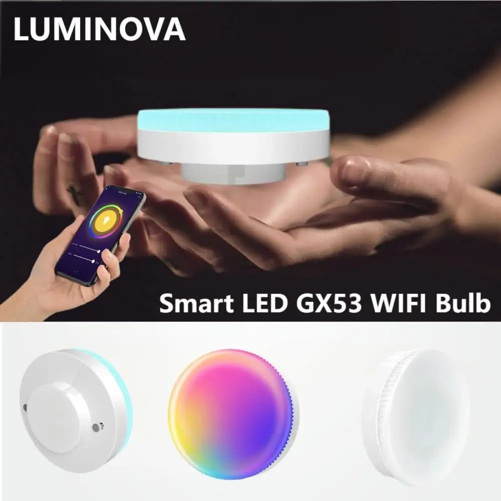 Ampoules intelligentes WiFi GX53 220V, couleur changeante, variable, compatible avec Alexa/Google, s