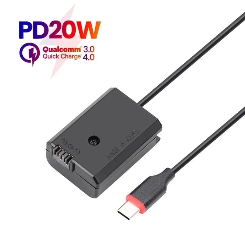 Adaptateur secteur DC AC-PW20E pour appareils photo Sony A3000 A5000 A5100 A6000 A6300 A6400 A6500 A
