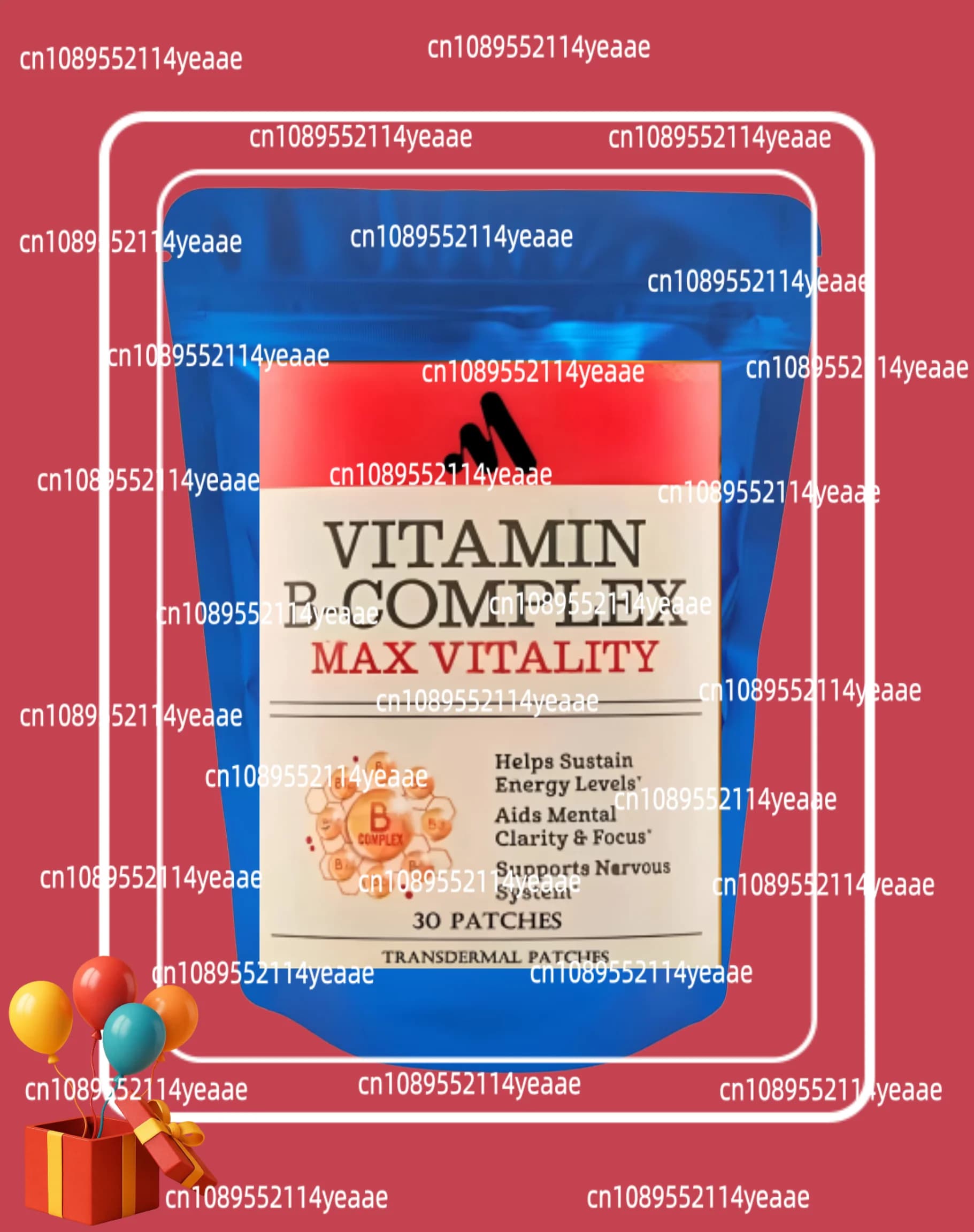 Patchs transdermiques de complexe de vitamines B (B1, B2, B3, B5, B6, B12, D-biotine et acide foliqu