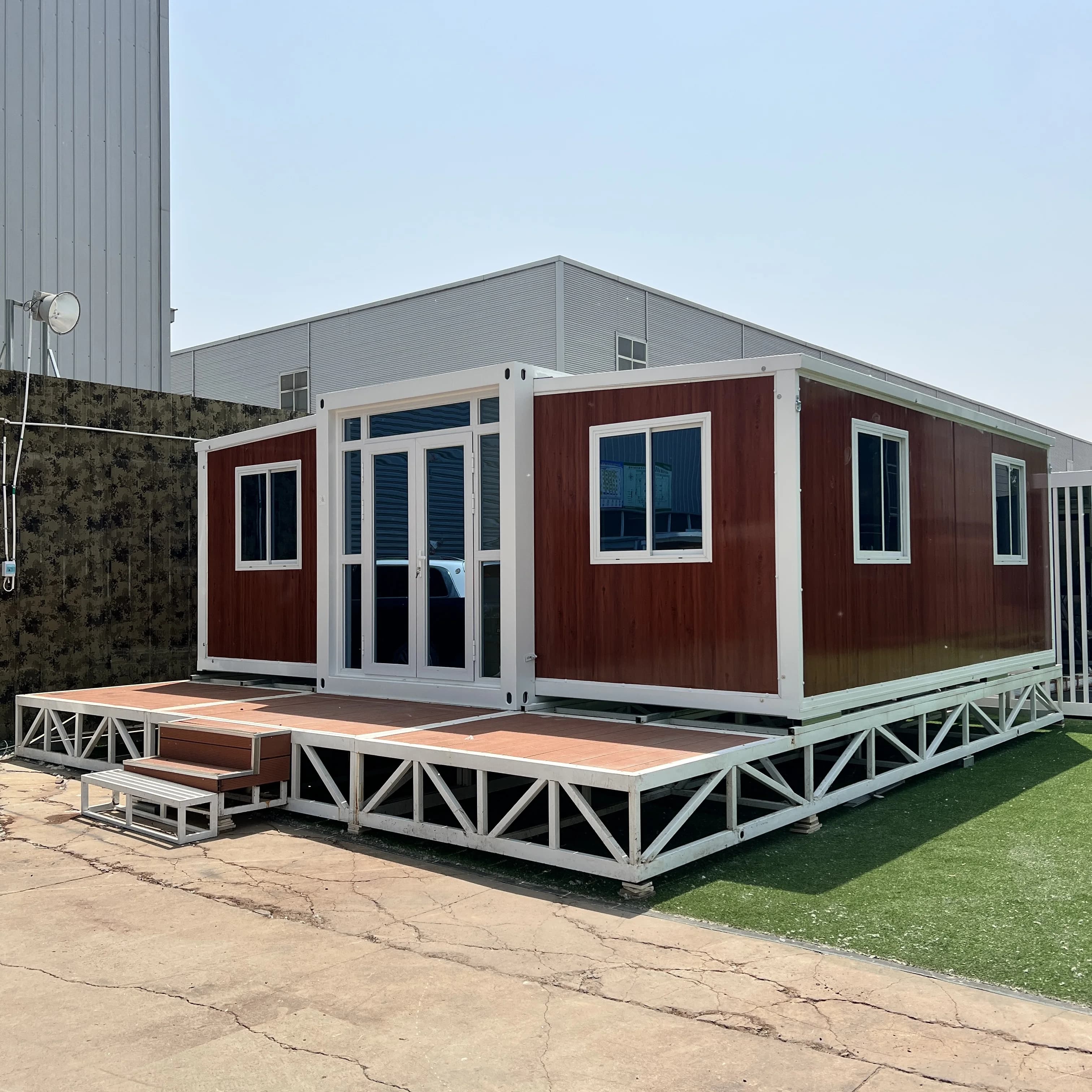 Maison préfabriquée personnalisée prête à l'emploi à 3 chambres, maisons modulaires préfabriquées, m