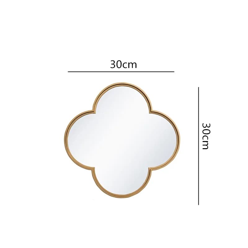 Miroir Mural en Verre avec Bordure Dorée, Motif de Fleur de Prunier Géométrique, Décoration de Fond