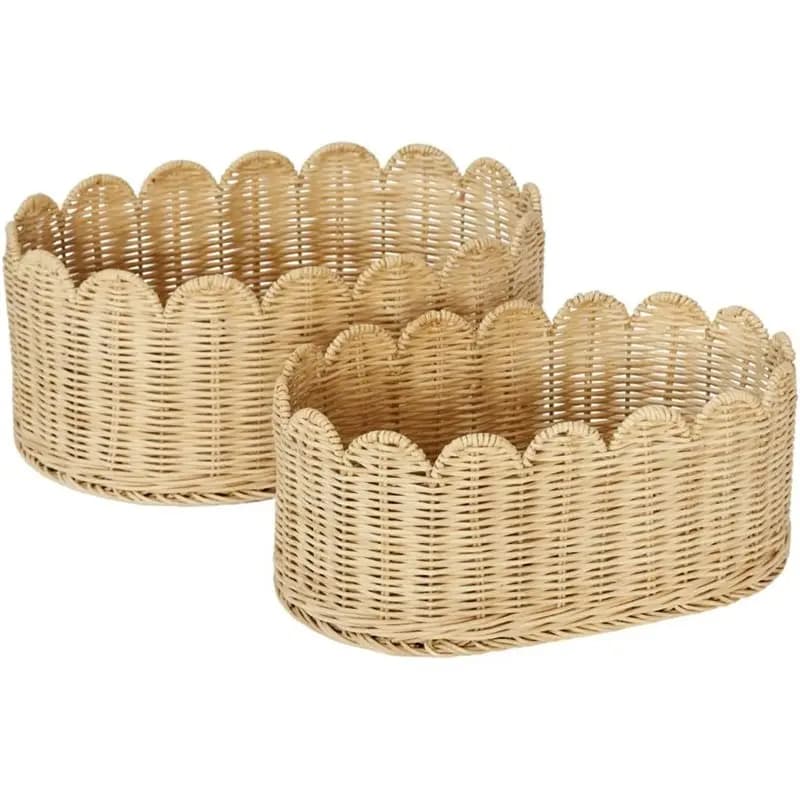 BSEVB-Household Paniers de rangement tissés de grande capacité, lot de 2, boîte de rangement pour vê