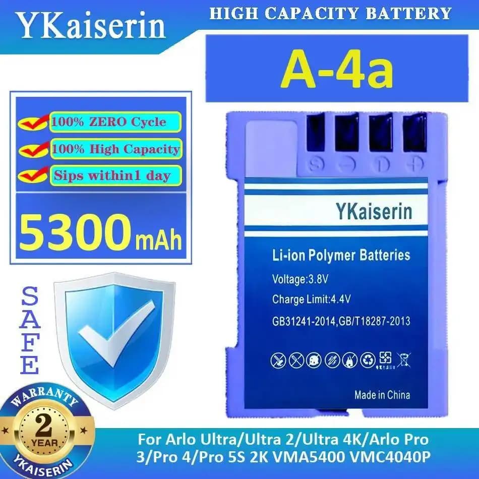 Batterie de remplacement fiable pour caméra A-4A 5300Mah, pour Arlo Ultra 1 2 4K Pro 3 4 5s 2K VMA54