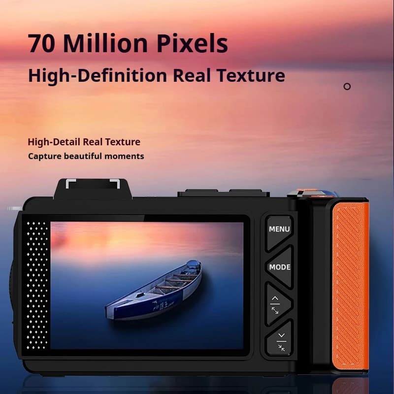 Caméra monoculaire WIFI à double écran 100D 4K UHD 70MP Appareil photo reflex numérique avec filtres