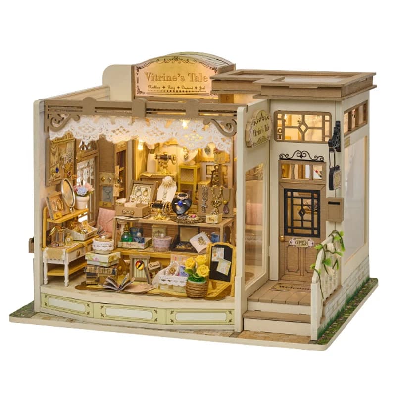 Kit de maison miniature DIY Treasure Jewelry Store, décoration d'intérieur, maison de poupée artisan