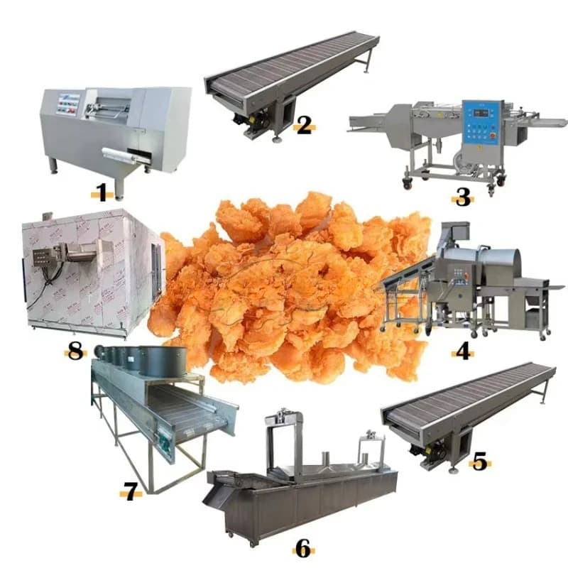 Machine personnalisée de pépites de poulet de ligne de poulet de pop-corn frit