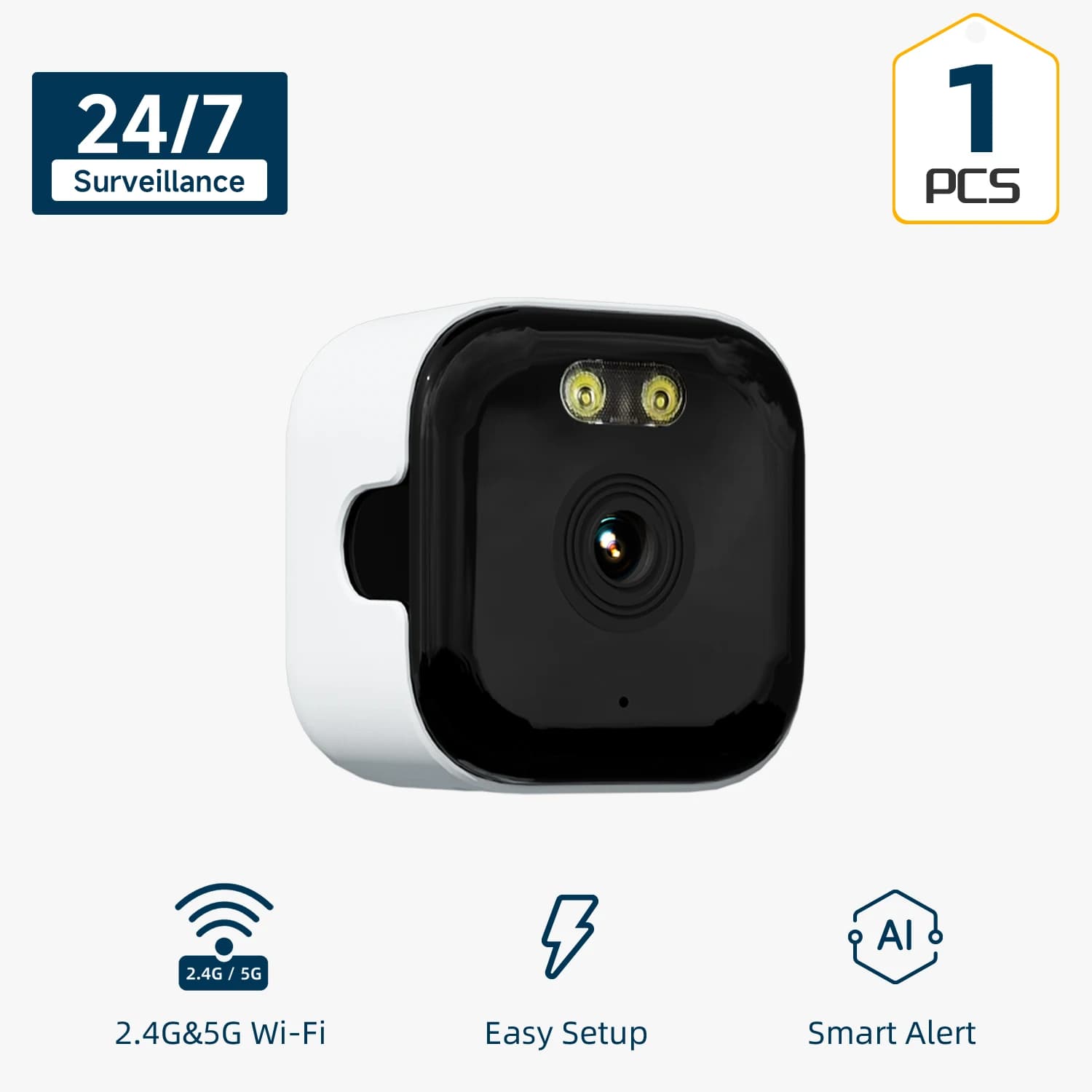 Caméra de fenêtre HEIYOUCAM, 2 pièces/1 pièce, remplace les caméras extérieures | Wi-Fi 2,4/5 GHz