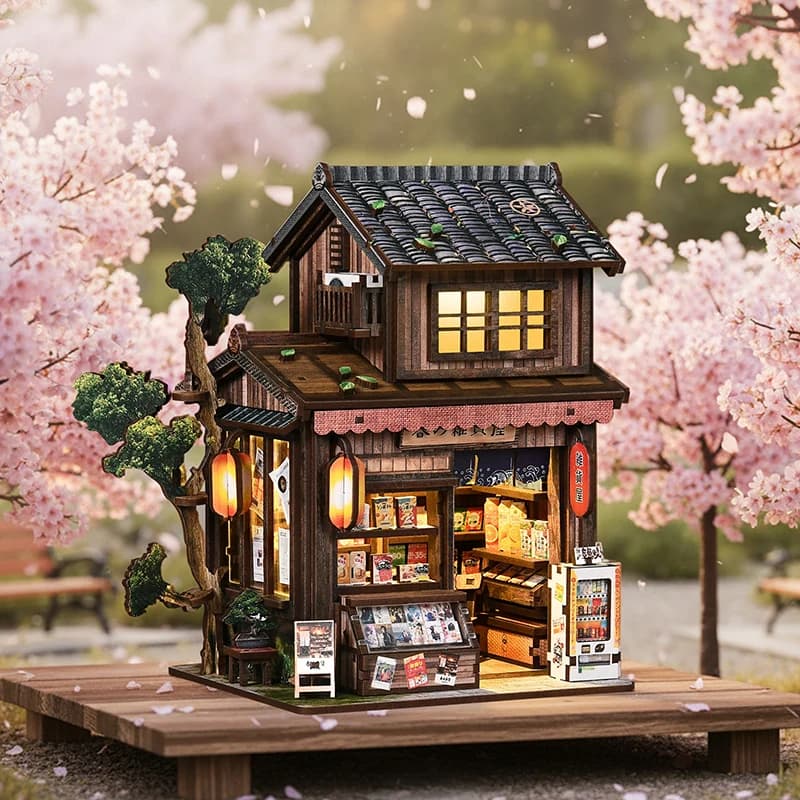 Kit de construction de maison miniature en bois 3D DIY Japan Book Nook, accessoires pour maison de p