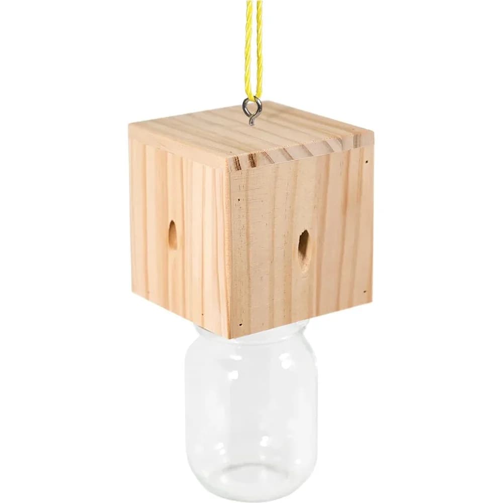 Piège à abeilles attrape-insectes cabine charpentier réutilisable pour l'extérieur Style en bois nat