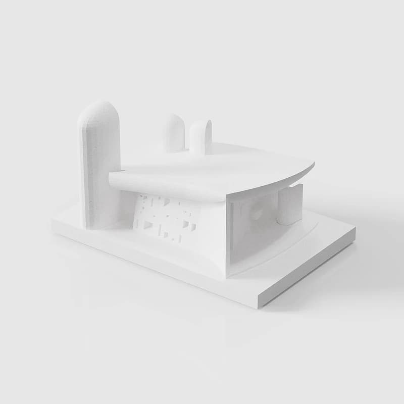 Le Corbusier La Chapelle de Ronchamp Modèle en béton - Décoration d'intérieur d'architecture moderni