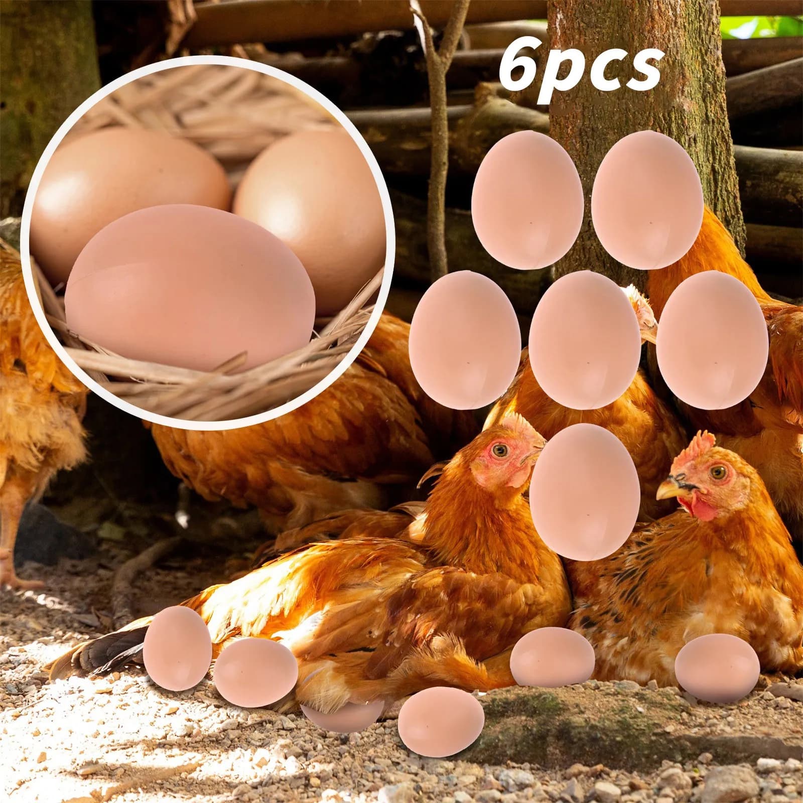 Faux œufs de poule en plastique pour aider les poules à pondre des œufs, éclosion de volaille, œufs