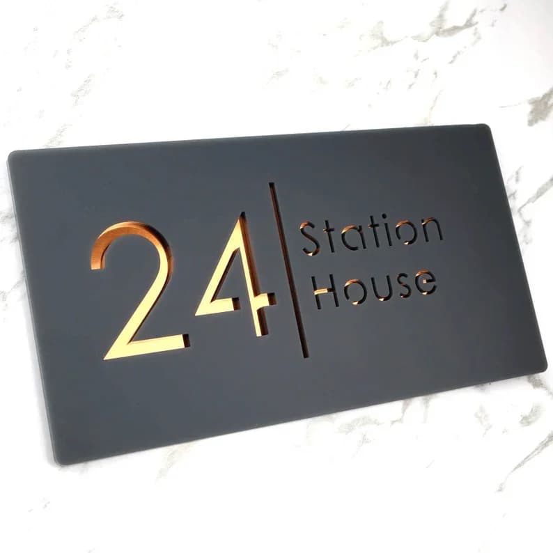 Numéro de maison hébreu personnalisé, plaque de nom de famille, adresse personnalisée, coupe 3D, plu