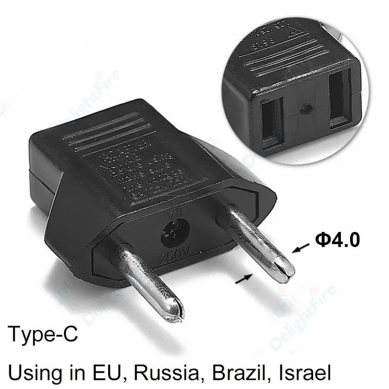 Adaptateur de prise US vers EU CN japon américain vers Euro adaptateur de voyage européen convertiss