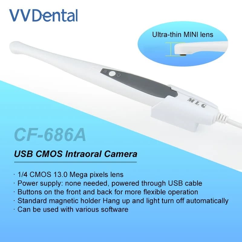 Caméra intra-orale filaire VVDental, caméra intra-orale HD 1080p pour l'observation des caries denta