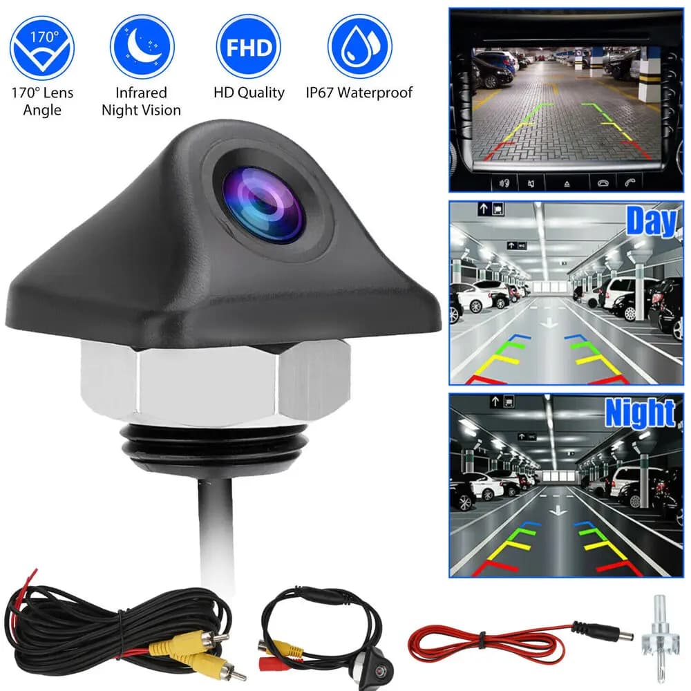 Caméra de recul étanche pour voiture, vue arrière, 170 °, CMOS LED, vision nocturne HD
