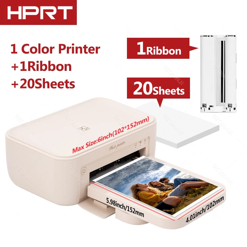 300dpi 6 pouces couleur imprimante Photo Portable Mini BT Wifi poche avec bricolage partager Photo P