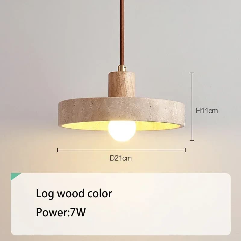 Lampe suspendue en travertin jaune naturel avec ampoule E27, lampe de suspension pour cuisine, salon