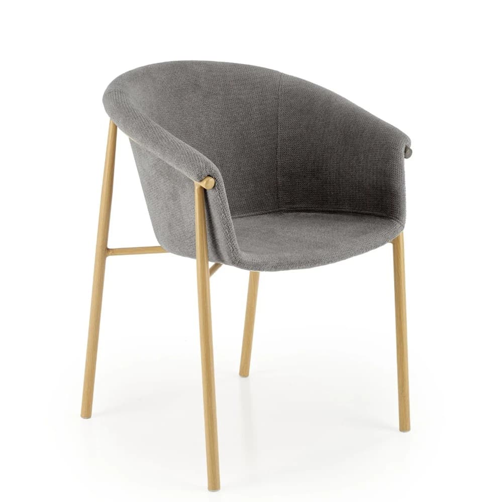 Chaise de salle à manger avec cadre métallique de qualité commerciale, Durable, élégante, Design fra
