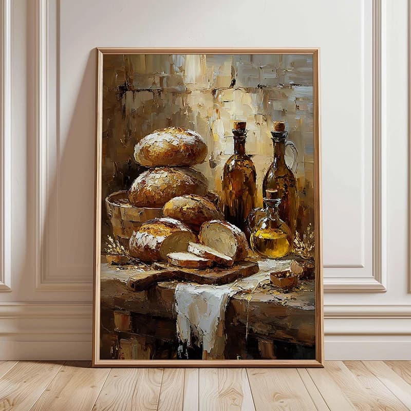 Affiche murale style nature morte rustique pour cuisine, impression artistique vintage sur toile, st