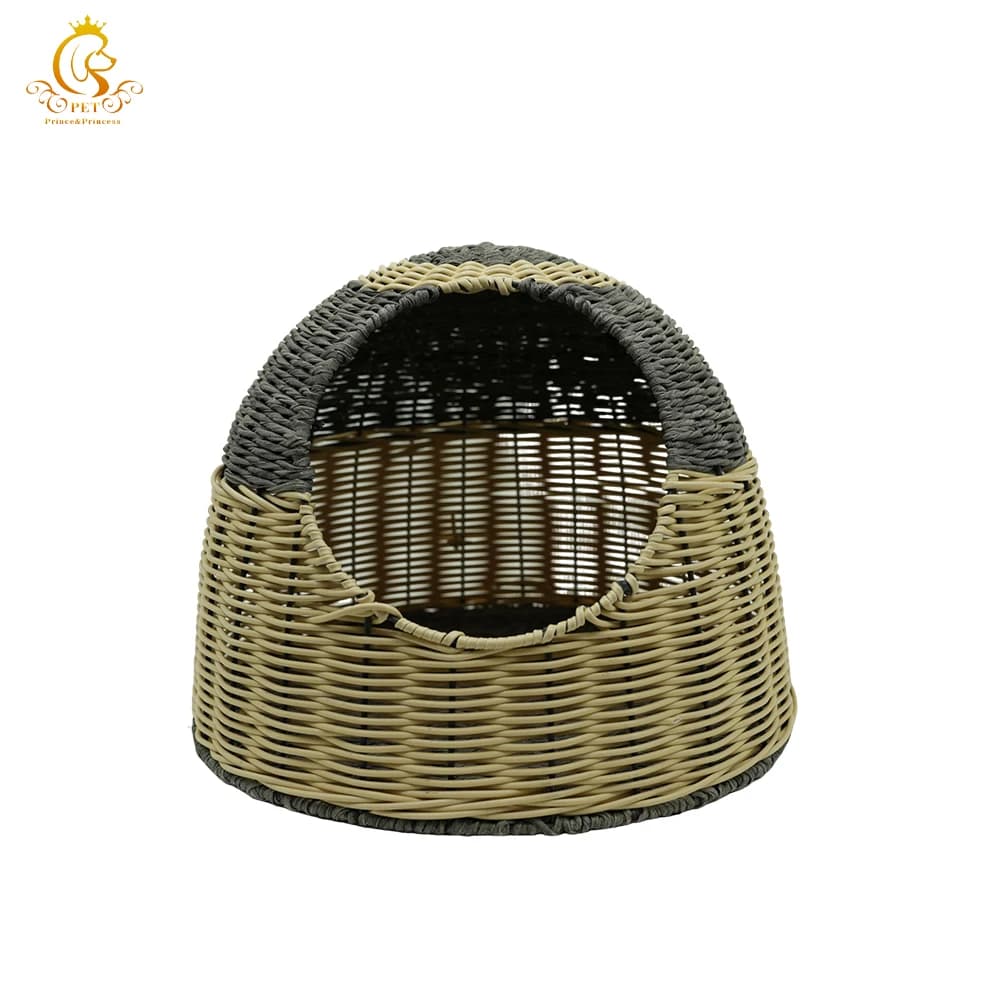 Maison pour animaux de compagnie en rotin EUR VET, maison mignonne pour chien et chat, conçue pour l