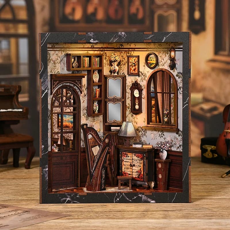Boîte à instruments de musique mélodie européenne, maison Miniature à monter soi-même, modèle de ser