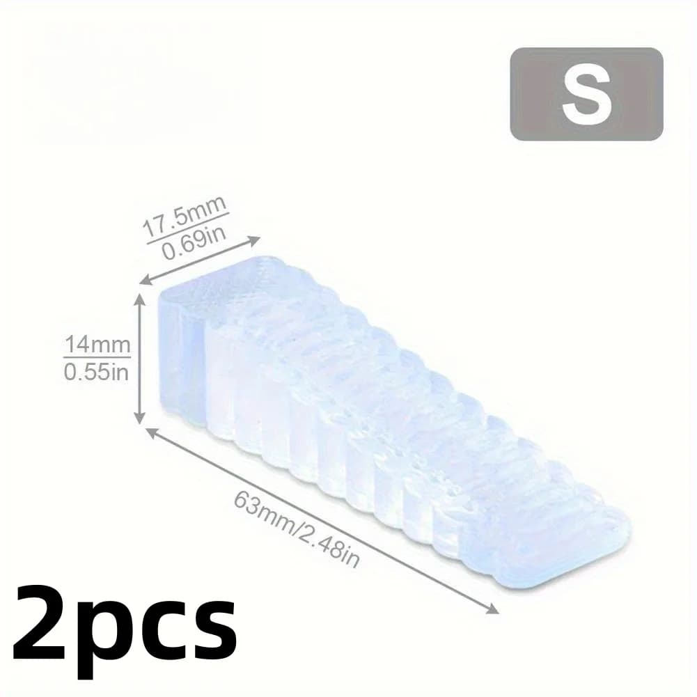 2 pièces Cale de porte transparente en caoutchouc antidérapante anti-collision / Butée de porte / Ar