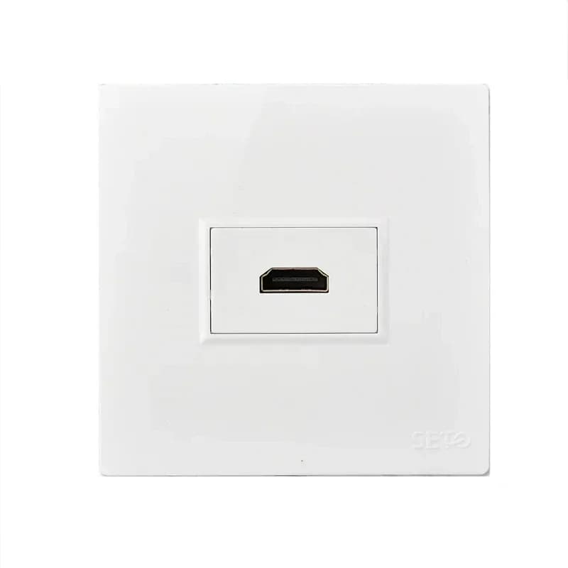 1 pièce Prise murale HDMI encastrable de type 86 à tête droite, avec port de fabricant et interface