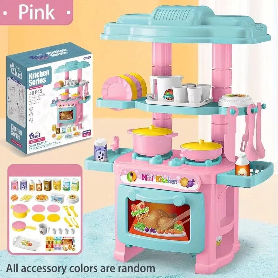Mini ensemble de jeu de comptoir de cuisine pour enfants, nourriture de cuisine simulée bricolage, m