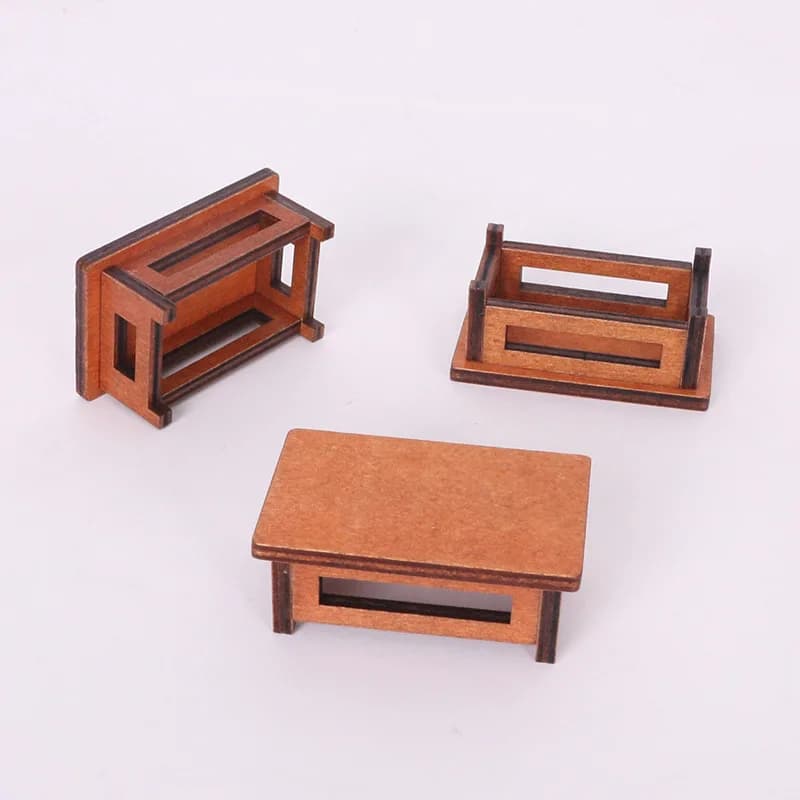 Table d'appoint miniature 1:12, meubles pour maison de poupée, ornements de chambre miniature, décor